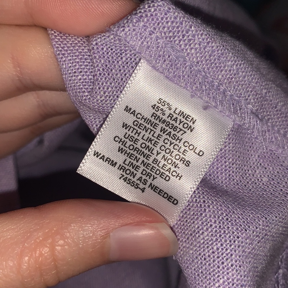 Liz Clairboune | Classic Fit Linen Blazer in Lavender Size 6 - Picture 10 of 11